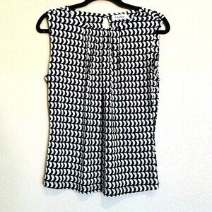 Calvin Klein black top women top sleeveless and front pleats blouse size S